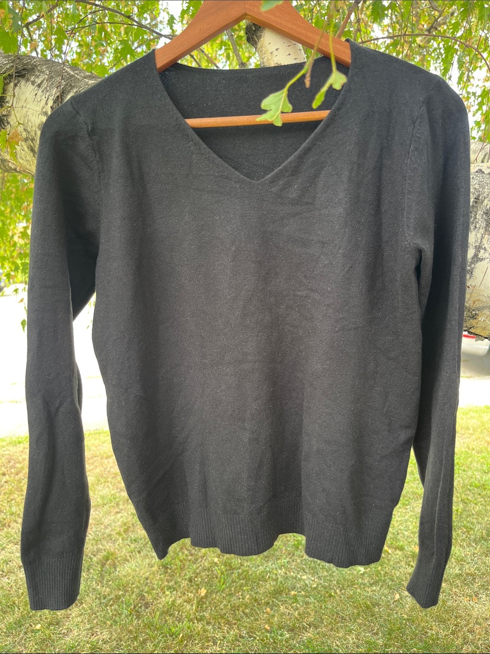 Classic Black V-Neck Women's Sweater